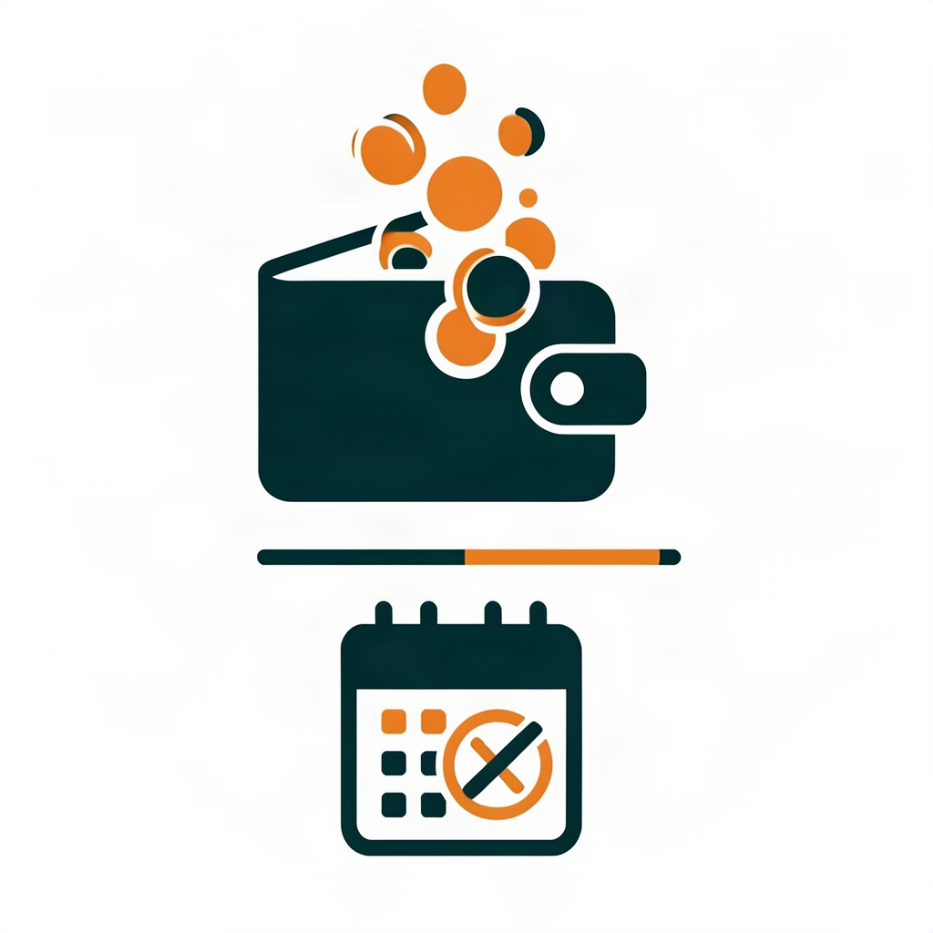 Minimum spend - wallet with falling coins, usage meter below minimum, expiring credits