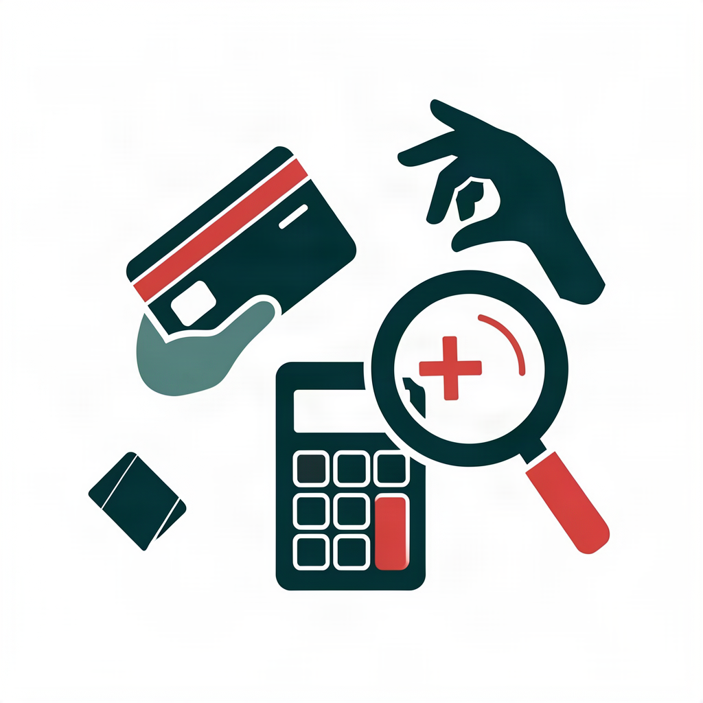 Double-billing traps illustration - duplicate charges, rounding calculator, hidden fees